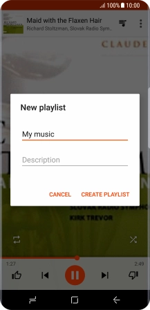 Key in a name for the playlist and press CREATE PLAYLIST.