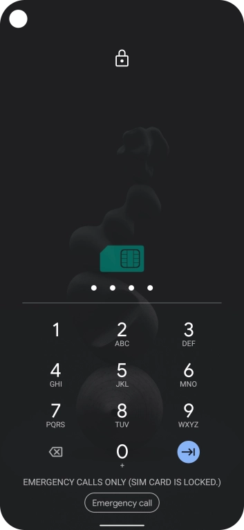 Key in your SIM PIN and press the confirm icon. The default SIM PIN is 0000.