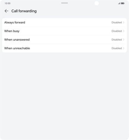 Press the required divert type.