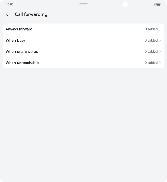 Press the required divert type.
