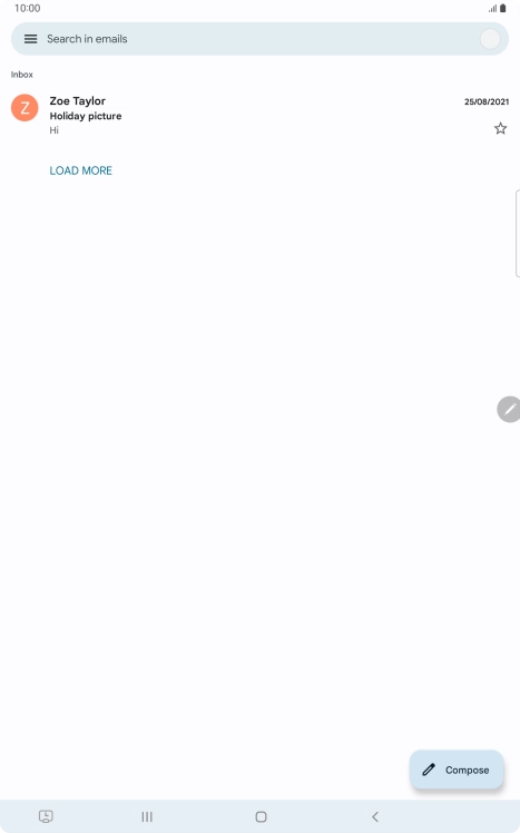 Press the email account icon. Press the email account icon.