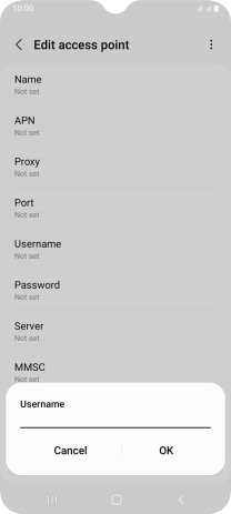 Key in o2wap and press OK.
