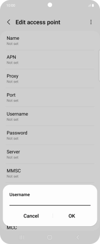 Key in o2wap and press OK.