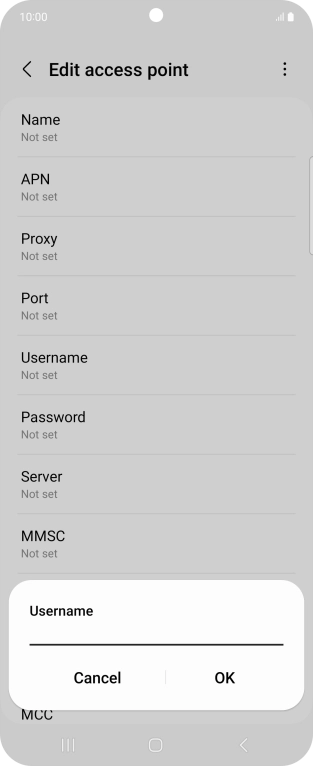 Key in o2wap and press OK.