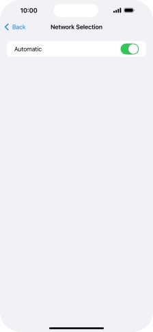 Press the indicator next to 'Automatic' to turn automatic network selection on or off.