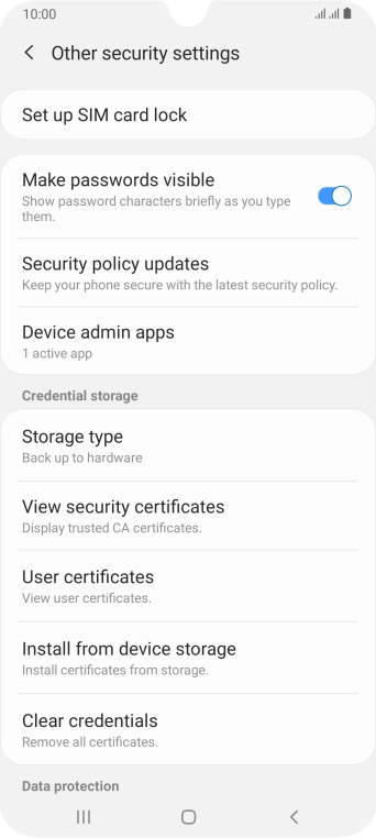 Press Set up SIM card lock.