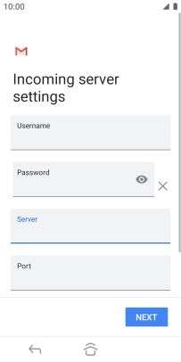 Press the field below 'Port' and key in 143.