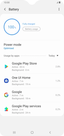 Press Power mode.