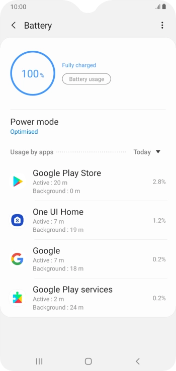 Press Power mode.