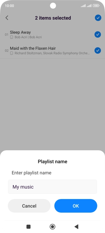 Key in a name for the playlist and press OK.