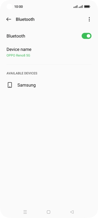 Press the required Bluetooth device and follow the instructions on the screen to pair the device with your phone.