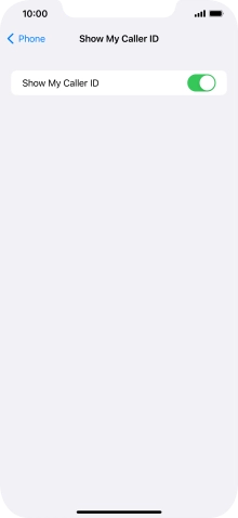 Press the indicator next to 'Show My Caller ID' to turn the function on or off.