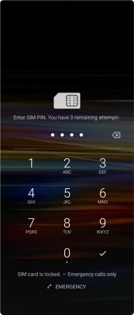 Key in your SIM PIN and press the confirm icon. The default SIM PIN is 0000.