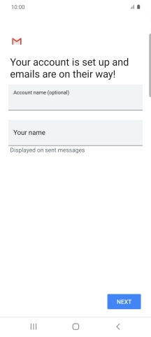 Press the field below 'Account name (optional)' and key in the required name.