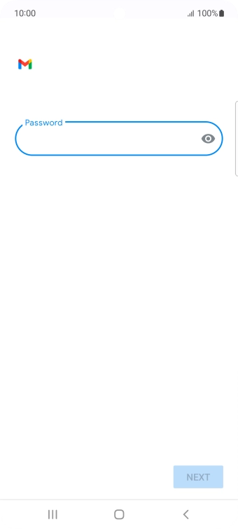 Press the field below 'Password' and key in the password for your email account.