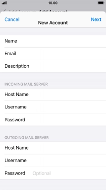 Press Password and key in the password for your email account.