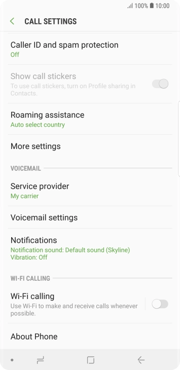 Press Voicemail settings.