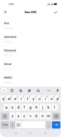 Key in http://mmsc.mms.o2.co.uk:8002 and press the confirm icon.