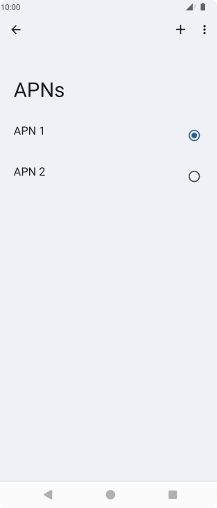 Press the field next to the data connection to activate it.