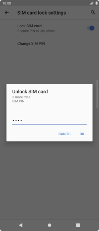 Key in your SIM PIN and press OK. The default SIM PIN is 0000.