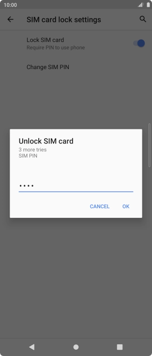 Key in your SIM PIN and press OK. The default SIM PIN is 0000.