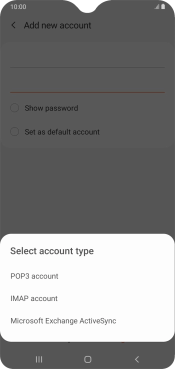 Press IMAP account.