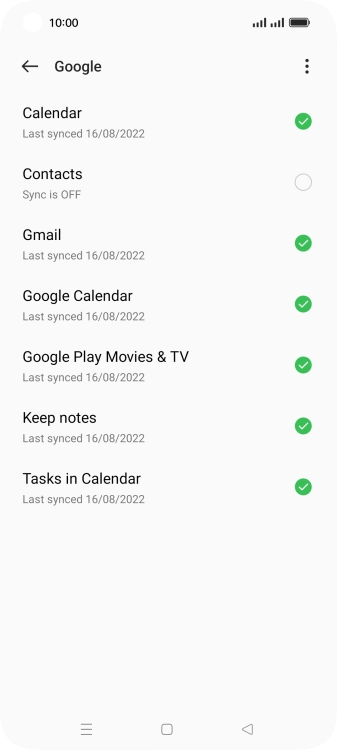 Press the field next to 'Contacts' to turn on the function.