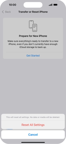 Press Reset All Settings.