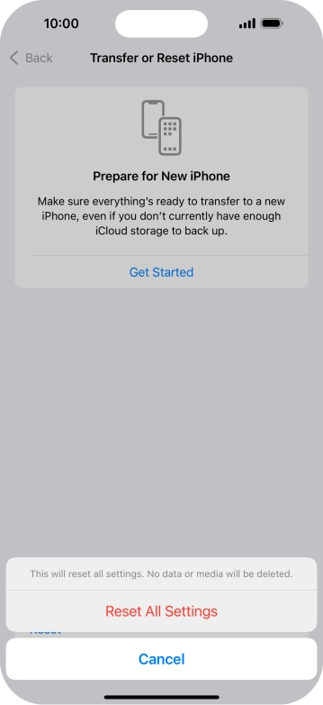 Press Reset All Settings.