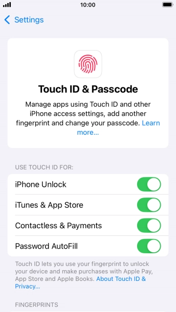 Press the indicators next to the required settings to turn them on or off.