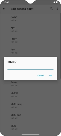 Key in http://mmsc.mms.o2.co.uk:8002 and press OK.