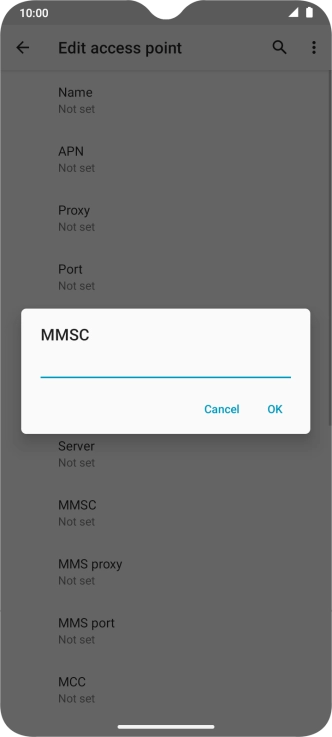 Key in http://mmsc.mms.o2.co.uk:8002 and press OK.