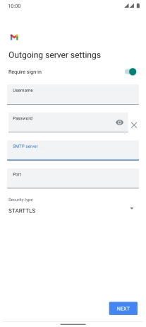 Press the field below 'Port' and key in 25.