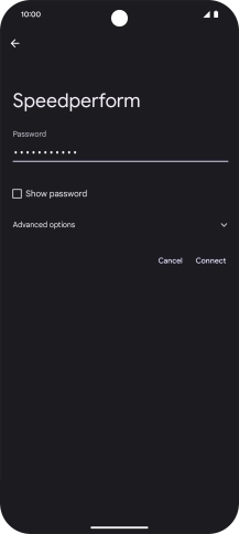 Key in the password for the WiFi network and press Connect.
