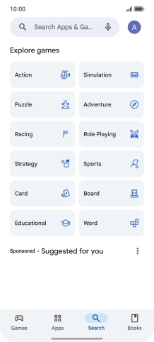 Press the search field.