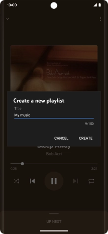 Key in a name for the playlist and press CREATE.