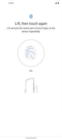 Follow the instructions on the screen to create the phone lock code using your fingerprint.