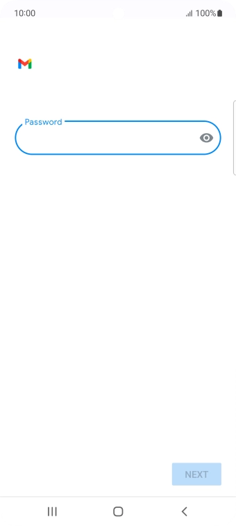 Press the field below 'Password' and key in the password for your email account.