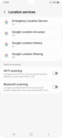 Press Google Location Accuracy.