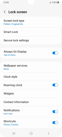 Press Screen lock type and key in the current phone lock code.