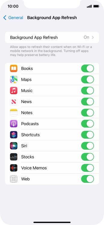 Press Background App Refresh.