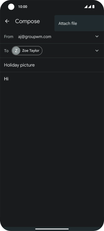 Press Attach file and go to the required folder.