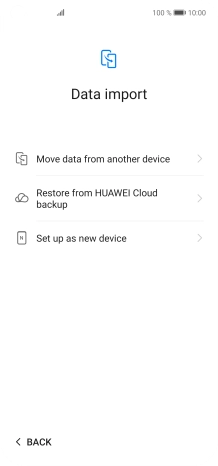 You can transfer the contents of another phone to your phone when it's activated for the first time and after a factory reset. When this screen is displayed, your phone is ready to transfer contents from another phone.