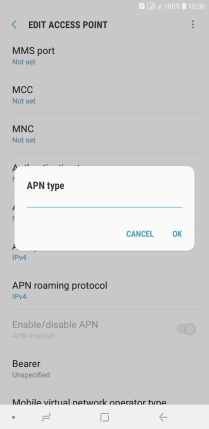 Key in default and press OK.