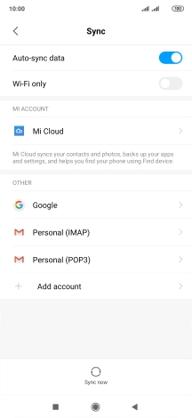 Press the indicator next to 'Auto-sync data' to turn the function on or off.