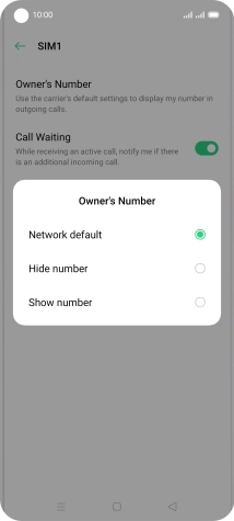 Press Show number to turn on caller identification.