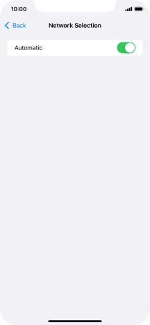 Press the indicator next to 'Automatic' to turn automatic network selection on or off.