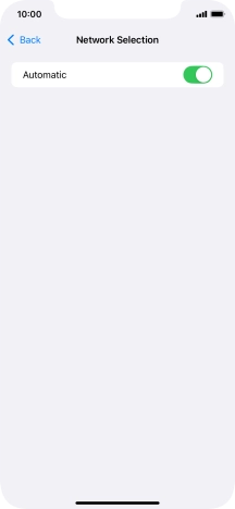 Press the indicator next to 'Automatic' to turn automatic network selection on or off.