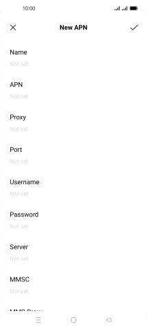 Press the field below 'Name' and key in O2 UK Internet.