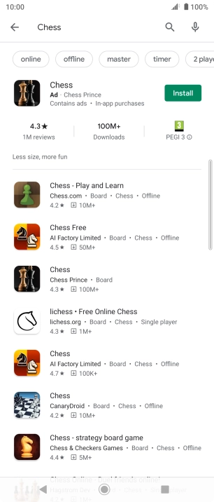 Press the required app.